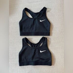 Nike Women's Black Sports Bra with White Logo